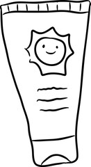 Hand Drawn Sun Cream Tube
