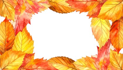 Watercolor Autumn Leaves Frame - A Vibrant Seasonal Border.