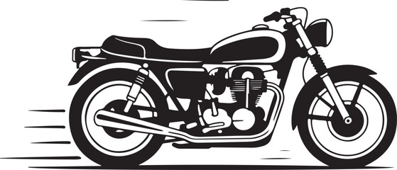 Obraz premium Classic motorcycle in motion with speed lines illustration