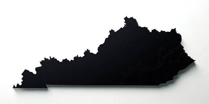 Black Silhouette Map of Kentucky State image photo