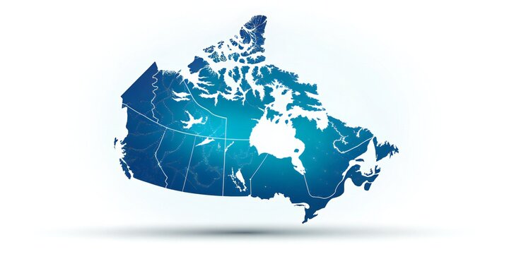 Canada map with blue gradient and dotted lines country