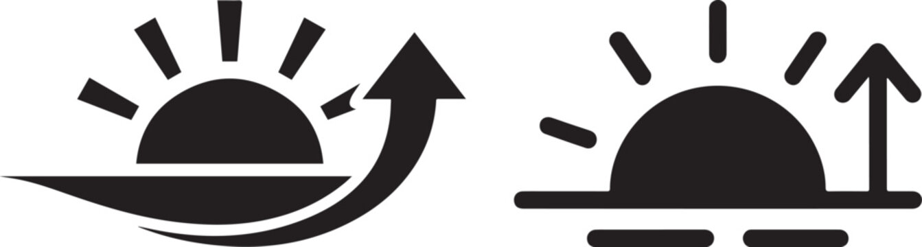 Sunrise and sunset icons showing increasing and decreasing light levels