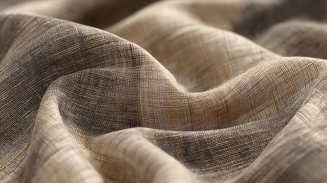 Elegant textured fabric waves evoking sophistication in interior design with soft crosshatch pattern and a calming beige
