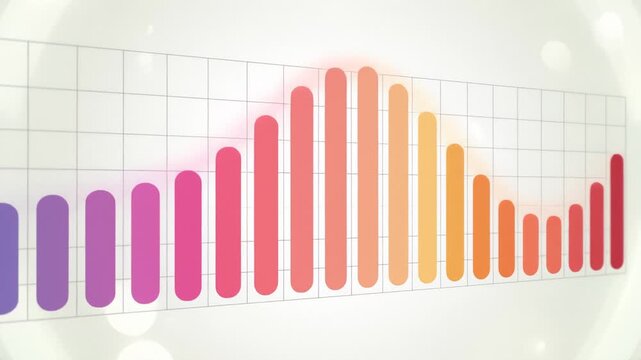 Bar Graph Showing Increase and Decrease Over Time on a White Backdrop