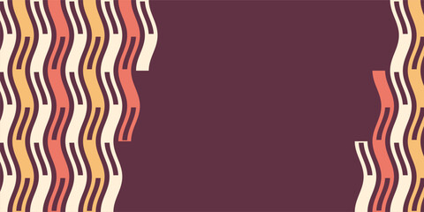 Abstract creative background, web banner. Abstract color wavy stripes composition. Warm colors background. Vector color illustration in flat style.