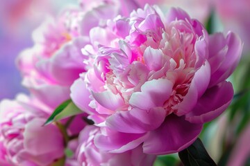 Fototapeta premium Close up of pink peonies creating a beautiful floral display