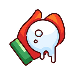 Snowball icon. snow, winter, cold, frozen, round, playful, ice, white, outdoor, game. Vector Icon Illustration