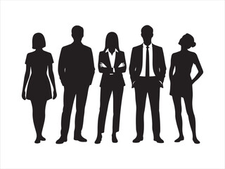 Business People Team Silhouette Vector Illustration