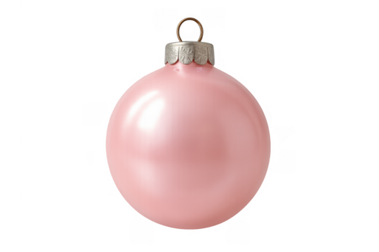 Pink christmas bauble sphere ornament holiday decoration object - Powered by Adobe