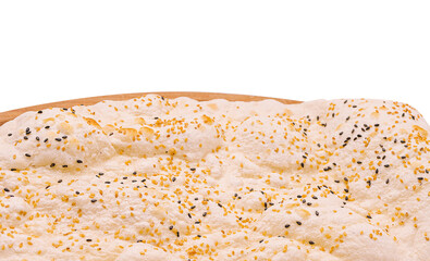 Soft bread topped with sesame and poppy seeds freshly baked in the morning