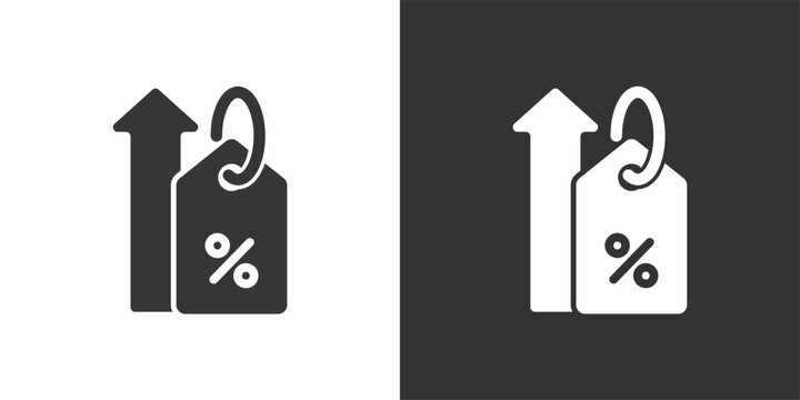 Price Percentage Increase icon. Solid glyph series icon
