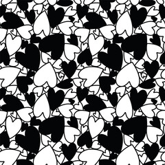 abstract seamless trendy pattern with abstract heart, line. white, girly background. simple, repeating background, natural element. for print, paper, banner. vector art illustration.