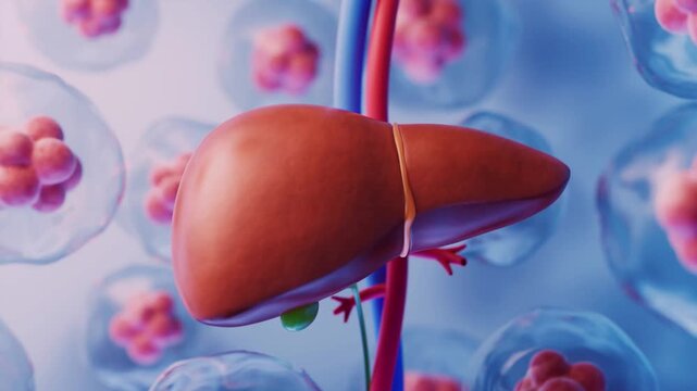 3D Animation of Human Liver with Cellular Background