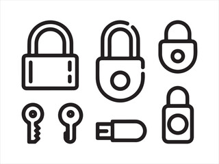 Lock and Key Icons Set | Security Padlock Symbols