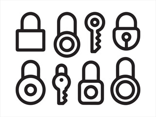 Lock and Key Icons Set | Security Padlock Symbols