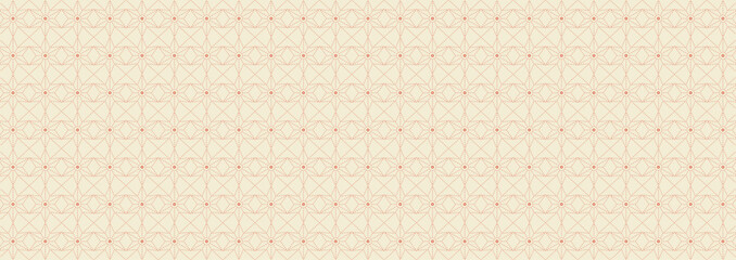 Seamless Geometric Floral Line Pattern in Traditional Asian Style.