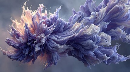 The texture of quiet anxiety as dark purple fractal smoke and sharp particle edges