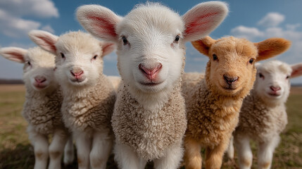 Fototapeta premium Curious Spring Lambs