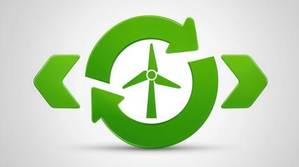 A green recycling icon representing eco policy adoption and sustainable practices for environmental responsibility and awareness