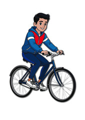 Fototapeta premium A simple vector illustration of people riding bicycles