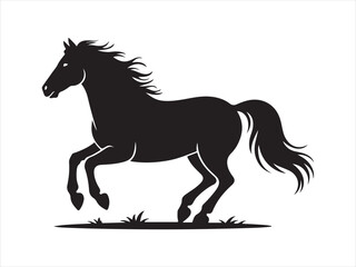 Running Horse Silhouette Vector Illustration – Wild Animal Graphic Art