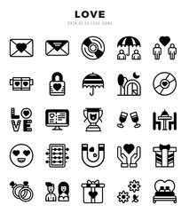 Love Icons bundle. Lineal Filled style Icons. Vector illustration.