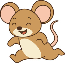 Obraz premium illustration of cartoon rat is running vector shape