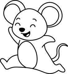 illustration of cartoon rat is running vector shape