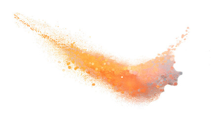 Abstract orange and yellow watercolor streak on a black background