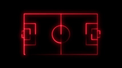 sports stadium on black background with neon lights match football isometric field video animation,Neon soccer area. football stadium with neon, shiny lights.4k video concept - Powered by Adobe