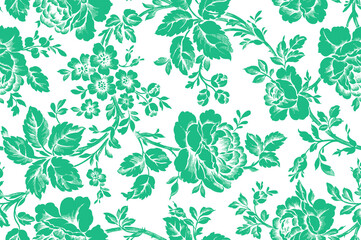 seamless pattern with green leaves
