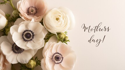 Pastel floral arrangement with Mother’s Day lettering supporting greeting card design and holiday marketing. Useful for seasonal family celebration campaigns and feminine product promotions