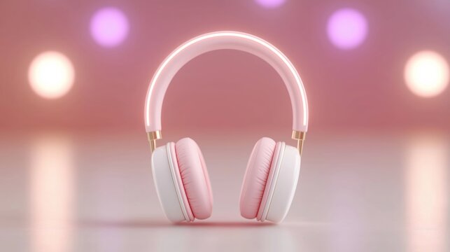 Headphones in pastel color support audio marketing, music product promotion, consumer electronics, and lifestyle commerce. Image suits advertising for sound devices, branding materials, gift campaigns