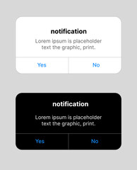 Smartphone screen notification interface mockup template design.