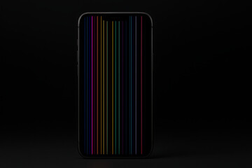 Phone showing vertical colorful lines on screen display glitch problem error repair needed, broken display issue, pixel failure, hardware malfunction and tech troubleshooting people search online