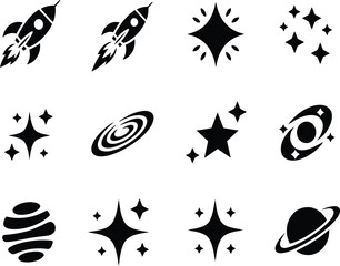 Space icons set