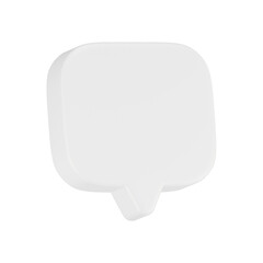 3d rendering icon blank chat white button