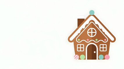 Delightful gingerbread house illustration evokes warm holiday memories and sweet Christmas traditions for festive designs