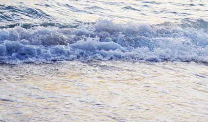 Close up of sea surf at beach, Nature background