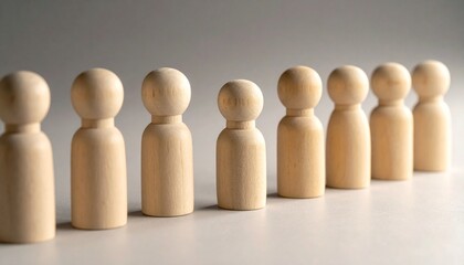 Wooden mannequin holding a wooden toy soldier with a red ball in a teamwork concept scene