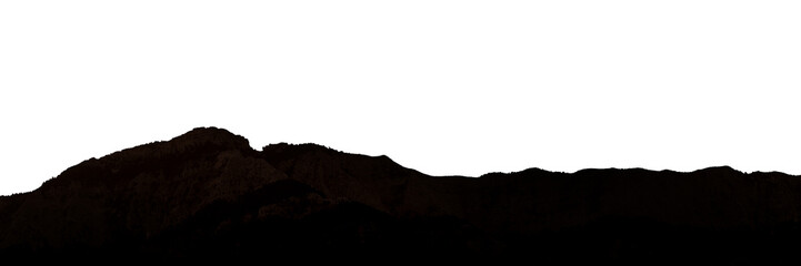 a mountain on transparent background with cut out sky