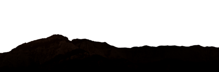 a mountain on transparent background with cut out sky