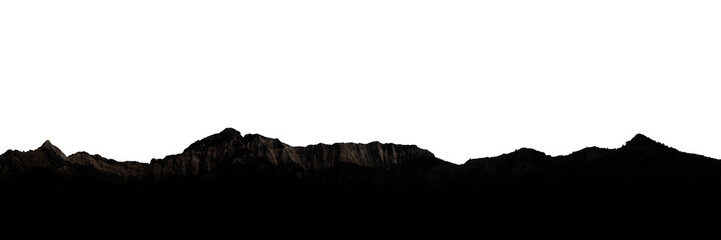 a mountain on transparent background with cut out sky