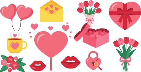 Romantic love and valentine's day themed icon collection