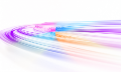 Futuristic neon lines twist and stretch across dark digital space. Glowing streaks flow rapidly along each line. Transparent PNG illustration.