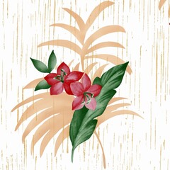 vector illustration of a red flower