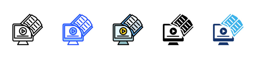 Online Course Icon Collection With Multiple Styles