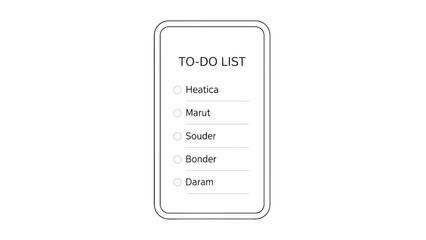 Simple line art illustration of a to do list with checkboxes on a white background