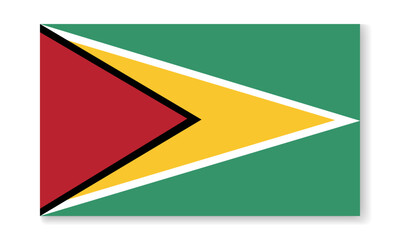 National flag of Guyana in flat style. Vector flat illustration.
