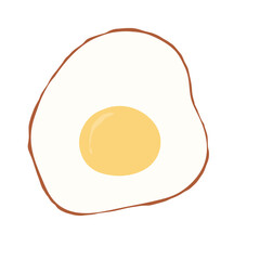fried egg vector illustration. fried egg. egg. breakfast. food. dinner. protein. cooking. yellow. eggs.